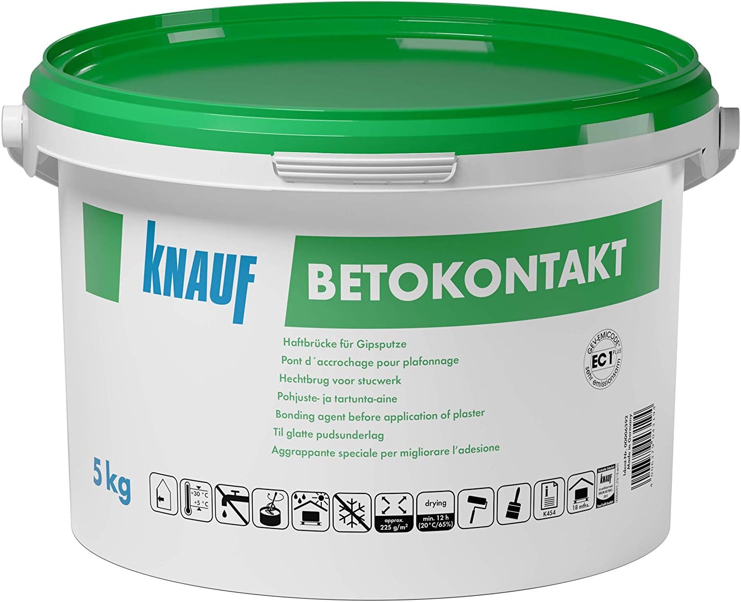 Knauf 6392 Concrete Contact Ready to Use Primer for Concrete Improves Adhesion of Plasters Before Applying Gypsum Thin and Plaster Limescale Plasters Red 5 kg