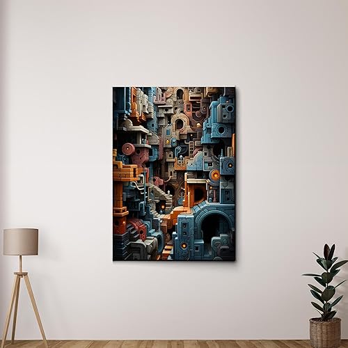 Miniatura 5 de Nature, Plants, wall art framed, Minimalist home artwork, Framed Canvas Print Wall Art Abstract Shapes Illustration, orange wall art, wedding gift,