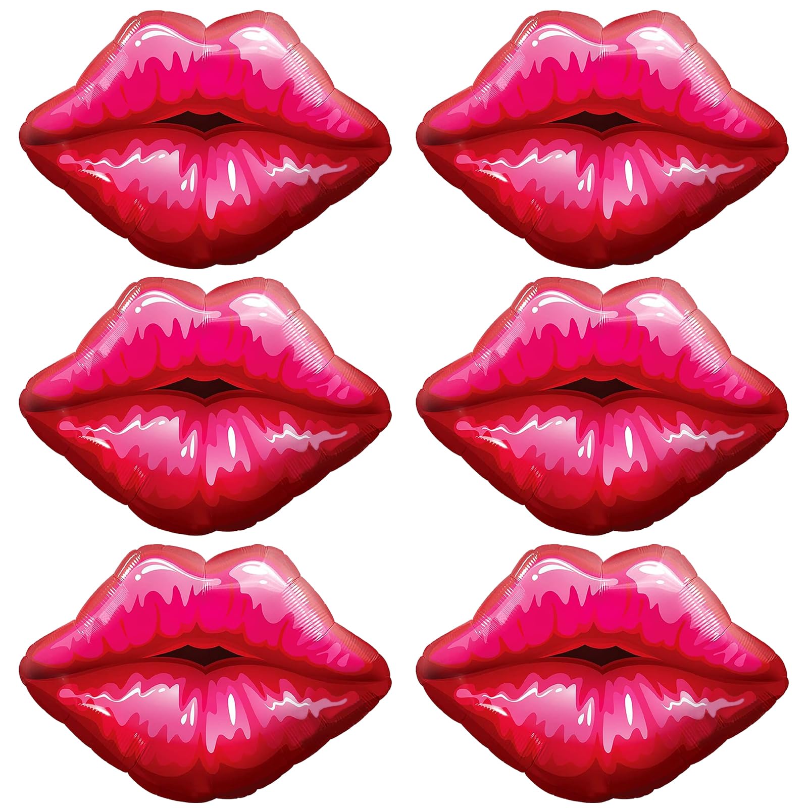 Fangoo 6 Rojo Globo de Labios, Globo de beso gigante, Globos de láminas labiales, Rote Lippen Ballons globos de fiesta de bratz, globos de compromiso de San valentín, galatines Day Party Decoration