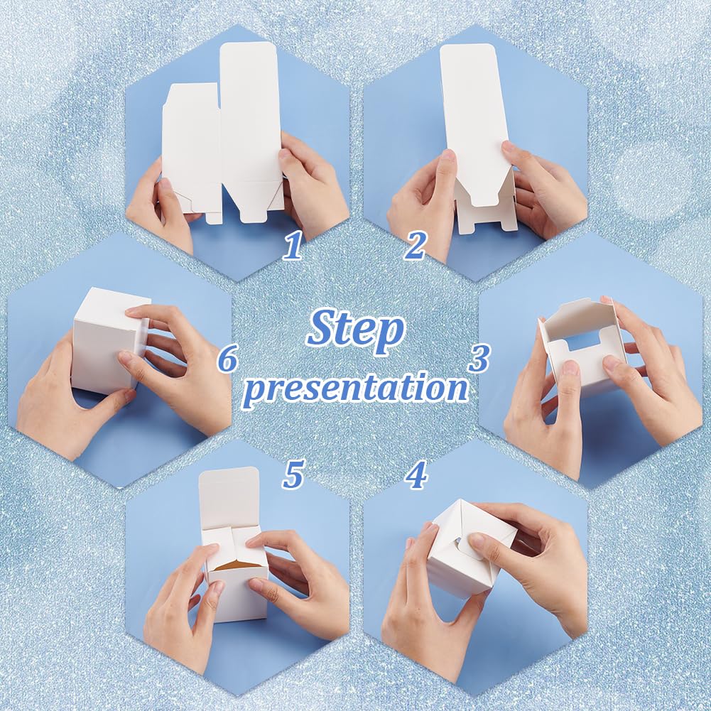 BENECREAT 60PCS Gift Boxes White Paper Boxes Party Favor Boxes with Lids for Gift Wrapping Wedding Party Favors, 3 x 2.5 x 2.5 Inch - Image 4
