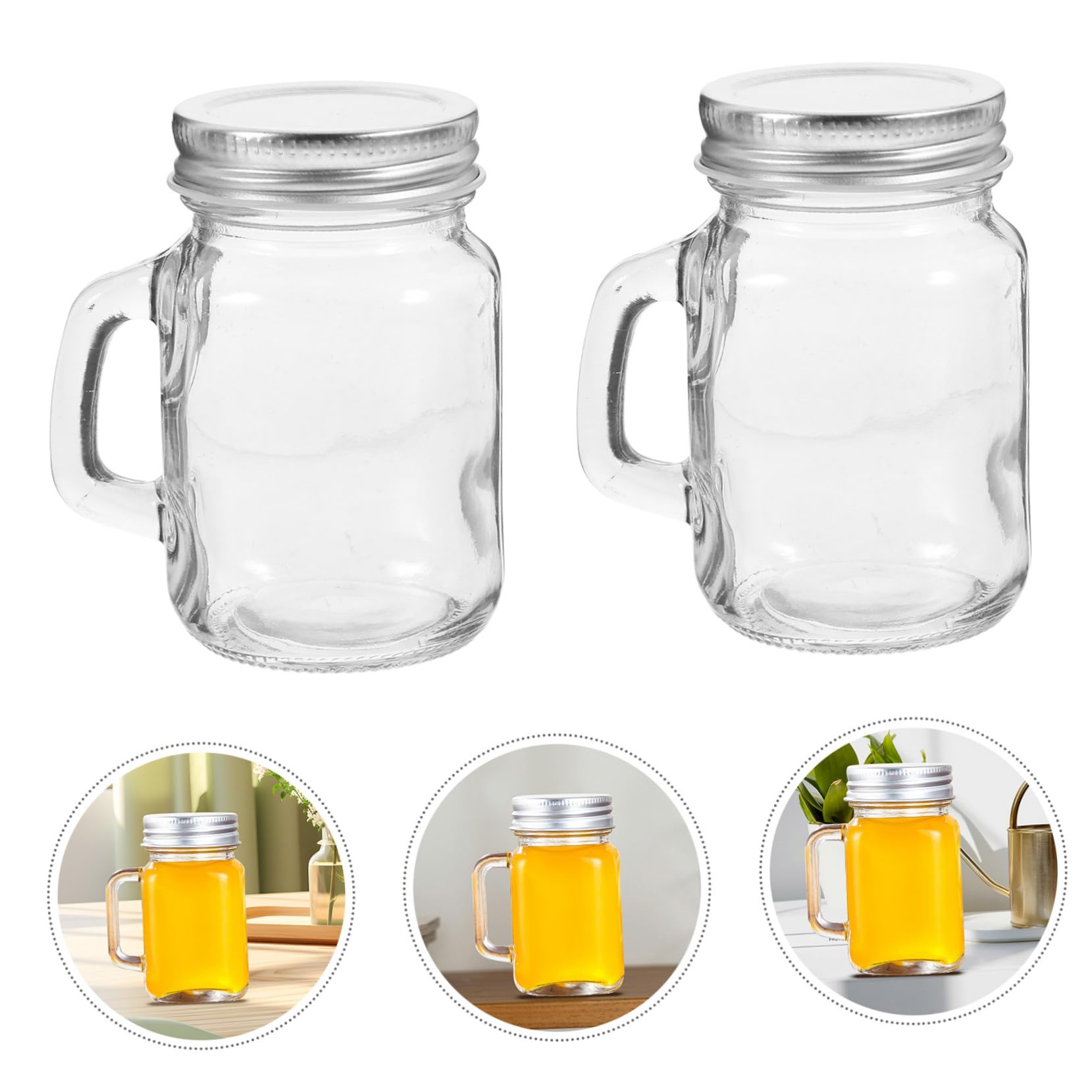 MAGICLULU 8stücke Mini- Gläser Mit Griff Und Deckel Wiederverwendbare Glasbehälter Für Marmelade Getränke Desserts Und Nachhaltige Und Tragbare Lösung Für