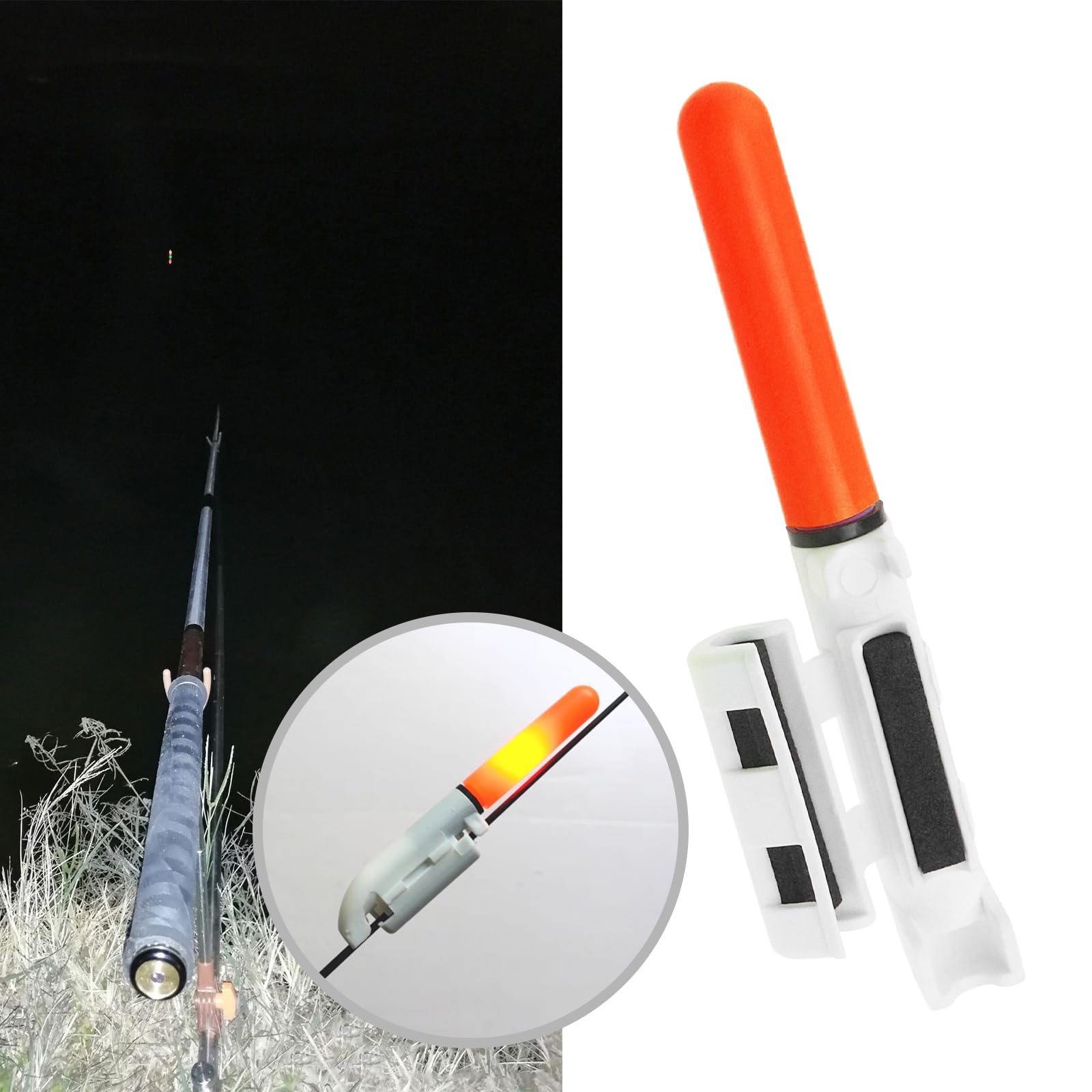 YINETTECH 5pcs Red Night Fishing Rod Tip Lights Led Glow Lamp Waterproof Night Fishing Bite Alarm Glow Stick Fishing Tackle Accessories for Night Fishing
