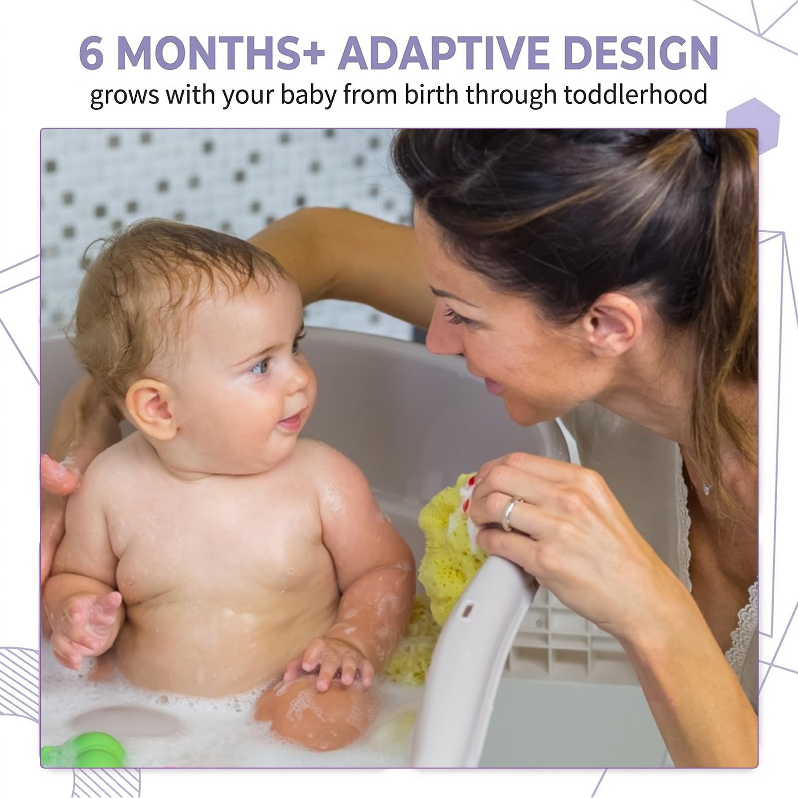 1 Pièce Coussin de Bain Ajustable Antidérapant, avec 2 Brosses à Shampooing Incluses, Tapis de Bain Réducteur de Glisse pour Bébés (6-24 Mois), Idéal comme Cadeau de Naissance