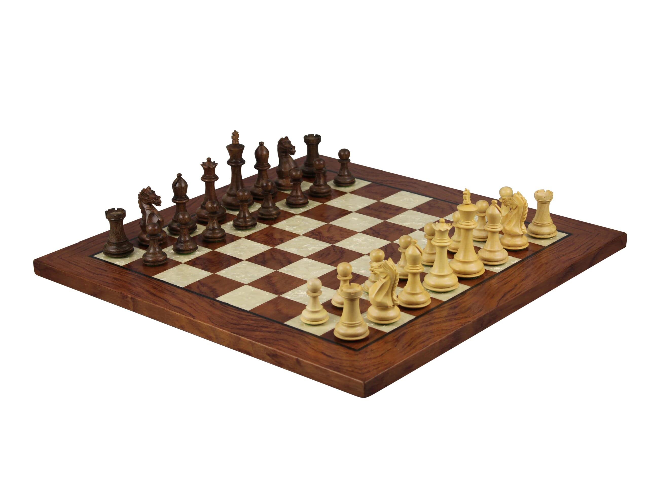 Helena - Set di scacchi in legno di palissandro, 50 cm, pesato Sheesham, feroce cavaliere Staunton, pezzi da 8,7 cm