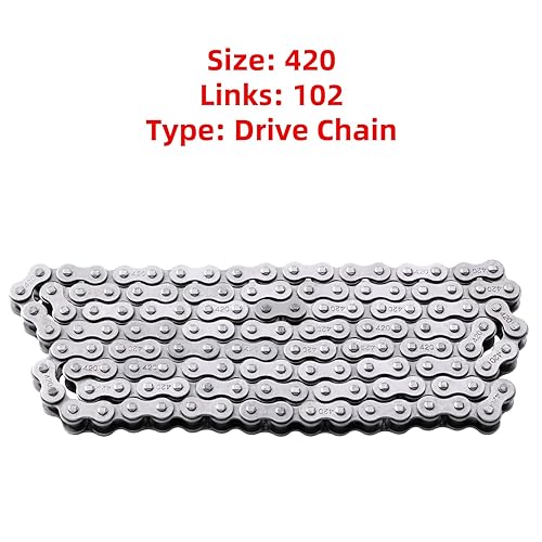 Miniatura 6 de KAMIER Cadena de rodillos de transmisión 420 102 para CRF50F XR80R KX65 KLX110 TTR110 50cc 70cc 90cc 110cc 125cc SSR TaoTao Coolster Baja Ice Bear