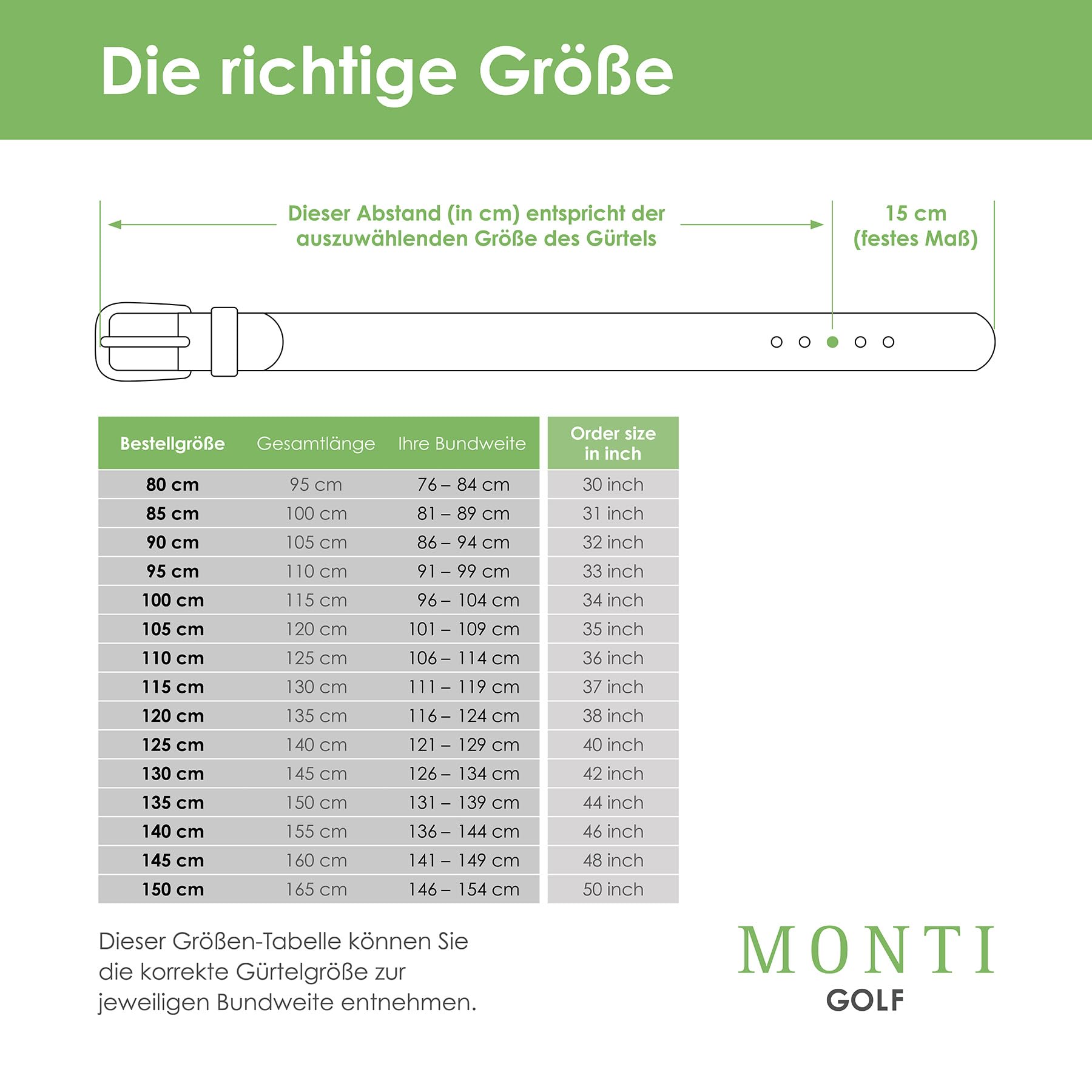 MONTI Herren Flechtgürtel Golfgürtel für Männer mit integriertem Ballmarker BIRDIE - navy uni - Größe 95
