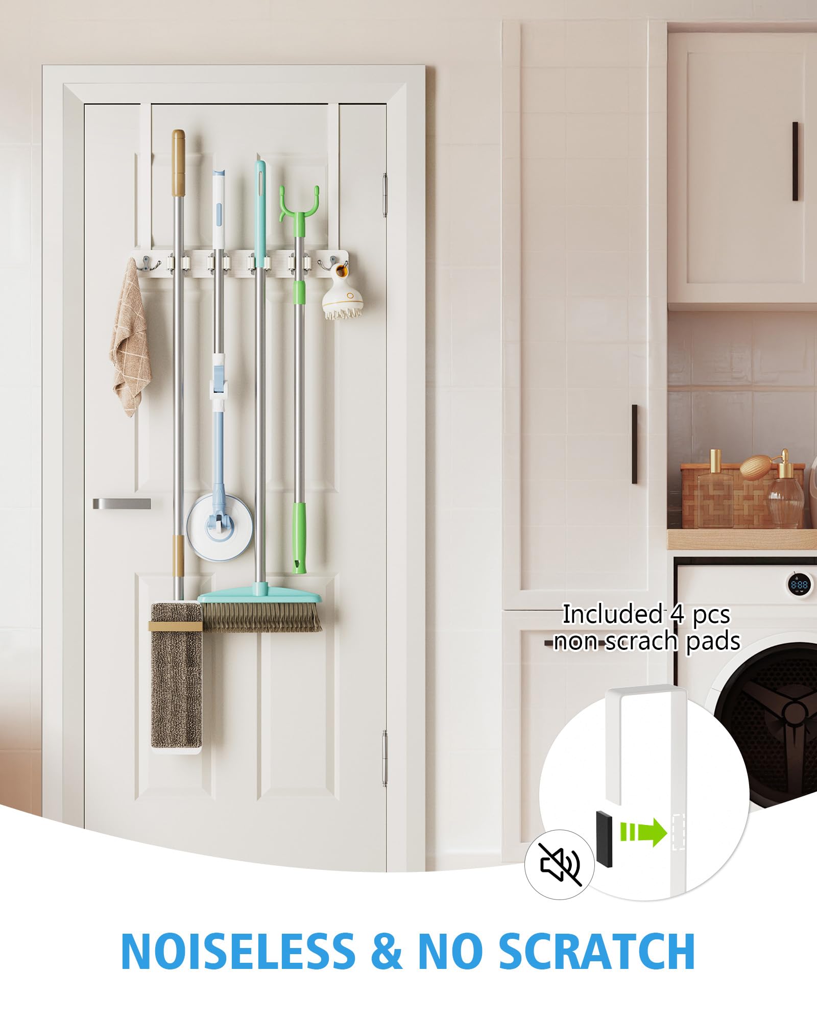 Over the Door Broom & Mop Holder - Organize Your Space -7
