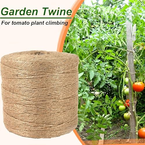 Miniatura 4 de Cordel de yute natural, cuerda de 0.118 in, 1313 pies, cuerda de jardín natural para artes y manualidades, cuerda de embalaje para jardín, cuerda de