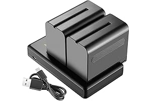 Neewer 2-Pack 6600mAh Li-ion Battery and Charger for Sony Cameras