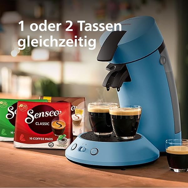 Philips Senseo Original Plus Coffee Pad Machine, Coffee Strength Selection, Coffee Boost Technology, Recycled Plastic, Blue P - 1