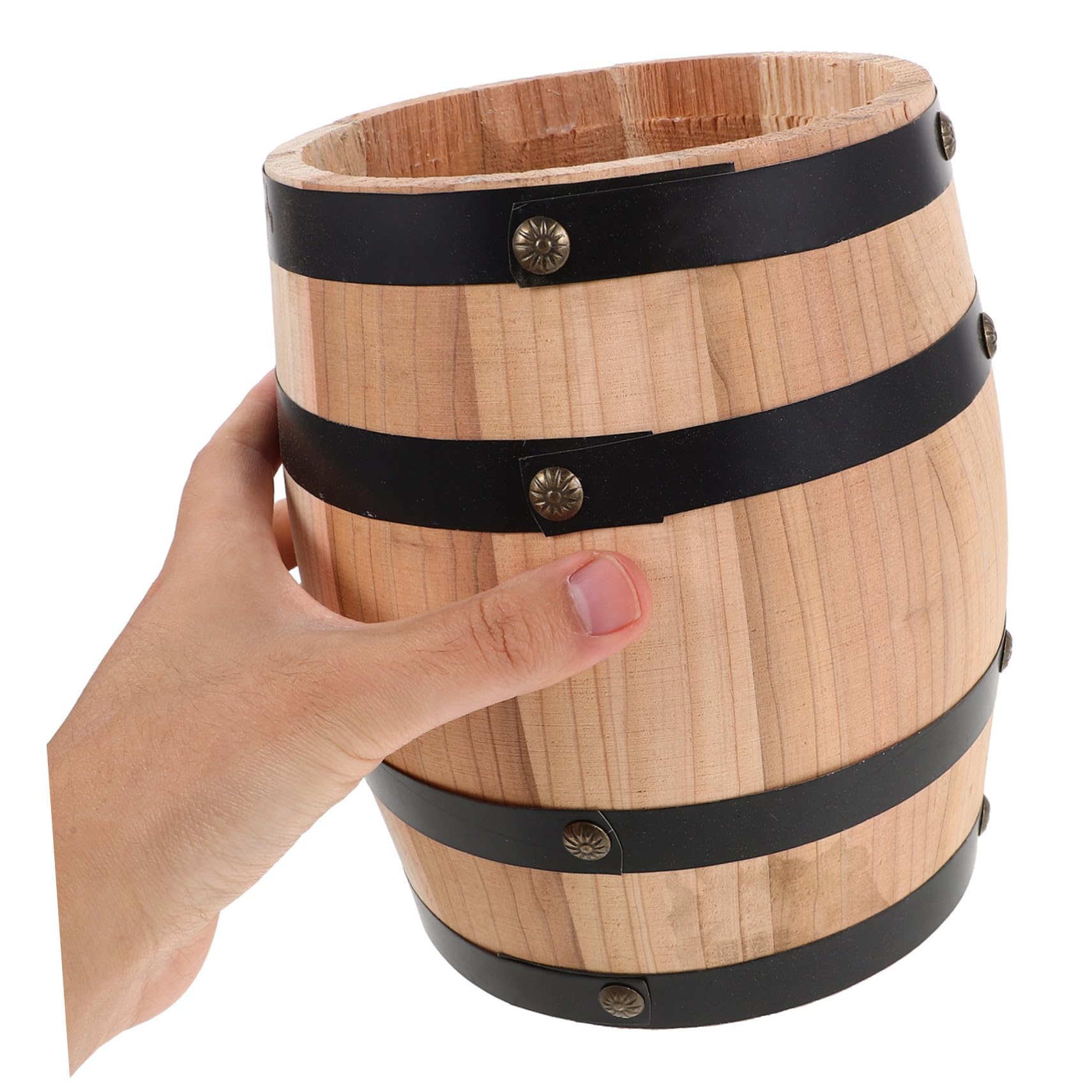 Cabilock Porte-ustensiles Rangement pour Baguettes et Cuillères en Bois Vintage de Style Rétro Design Gain de Place de Tonneau Beige pour Plan de Travail la Cuisine