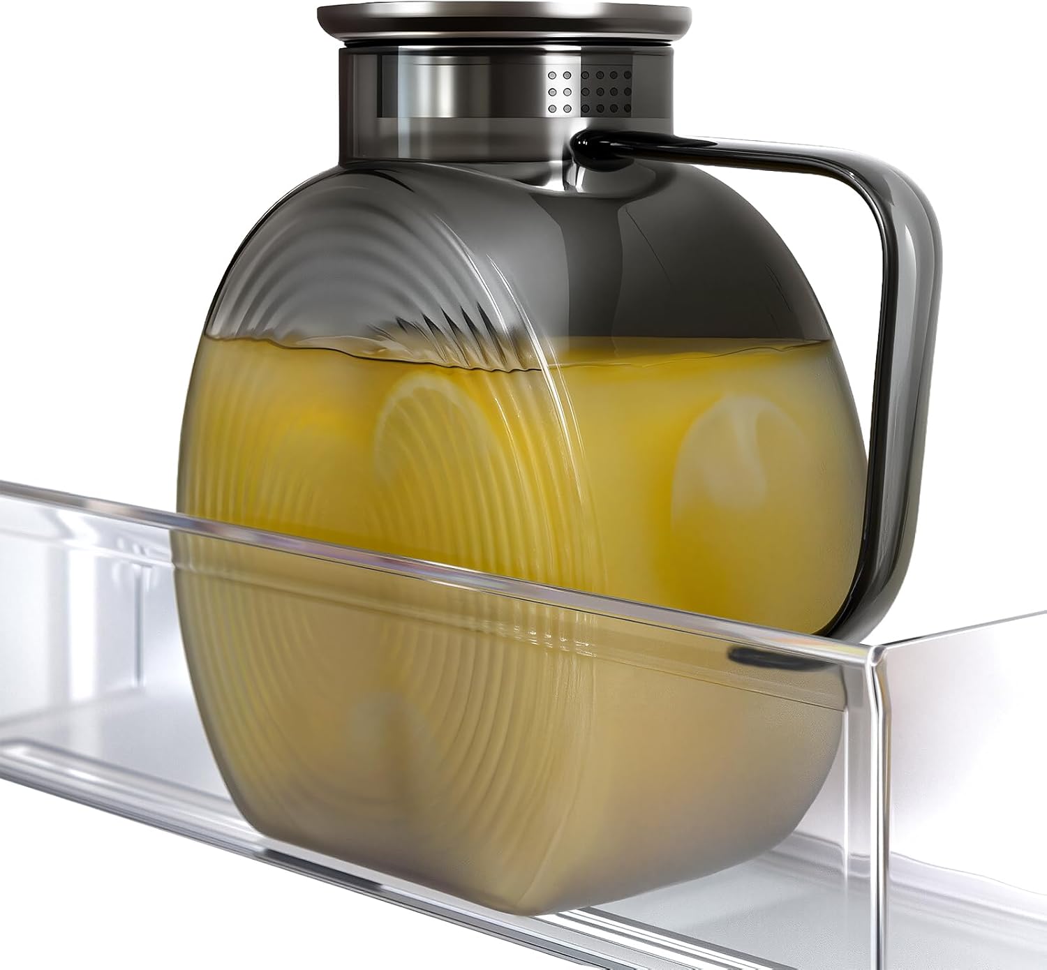 Glass Pitcher With Lid, 2 Liter 68 oz Glass Water Pitchers With handle and lid, 0.528 Gallon Tea Pitcher For Fridge, Carafe Jug Jar For Hot/Cold Water Iced Tea Juice Coffee Milk Beverage (Grey)