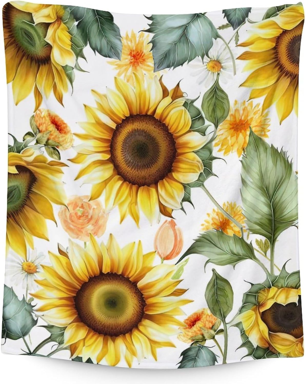 Personalized Sunflower Blankets - Custom Name Blanket - 50x60 Inches Fleece Throw for Women Men - Soft Cozy Throws for Couch, Sofa and Bed - Women Blanket Gift