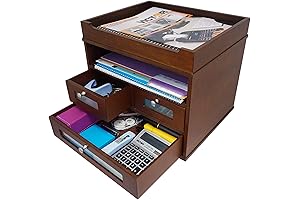 Victor Wood Tidy Tower Cherry Wood Desk Organizer