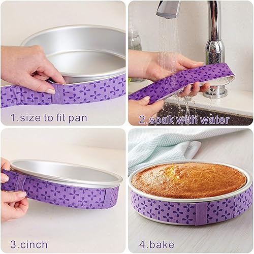 Miniatura 8 de Tiras de 2 piezas para hornear uniformes, tiras de humedecer para tartas, algodón grueso súper absorbente, tiras para tartas para hornear, tiras