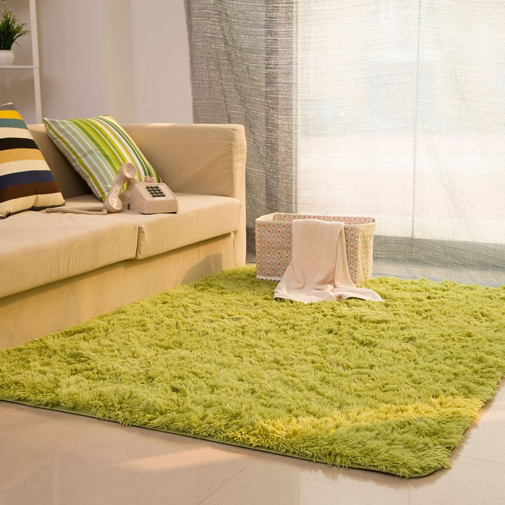 Tapis moelleux et soyeux en peluche épaisse pour descente de lit