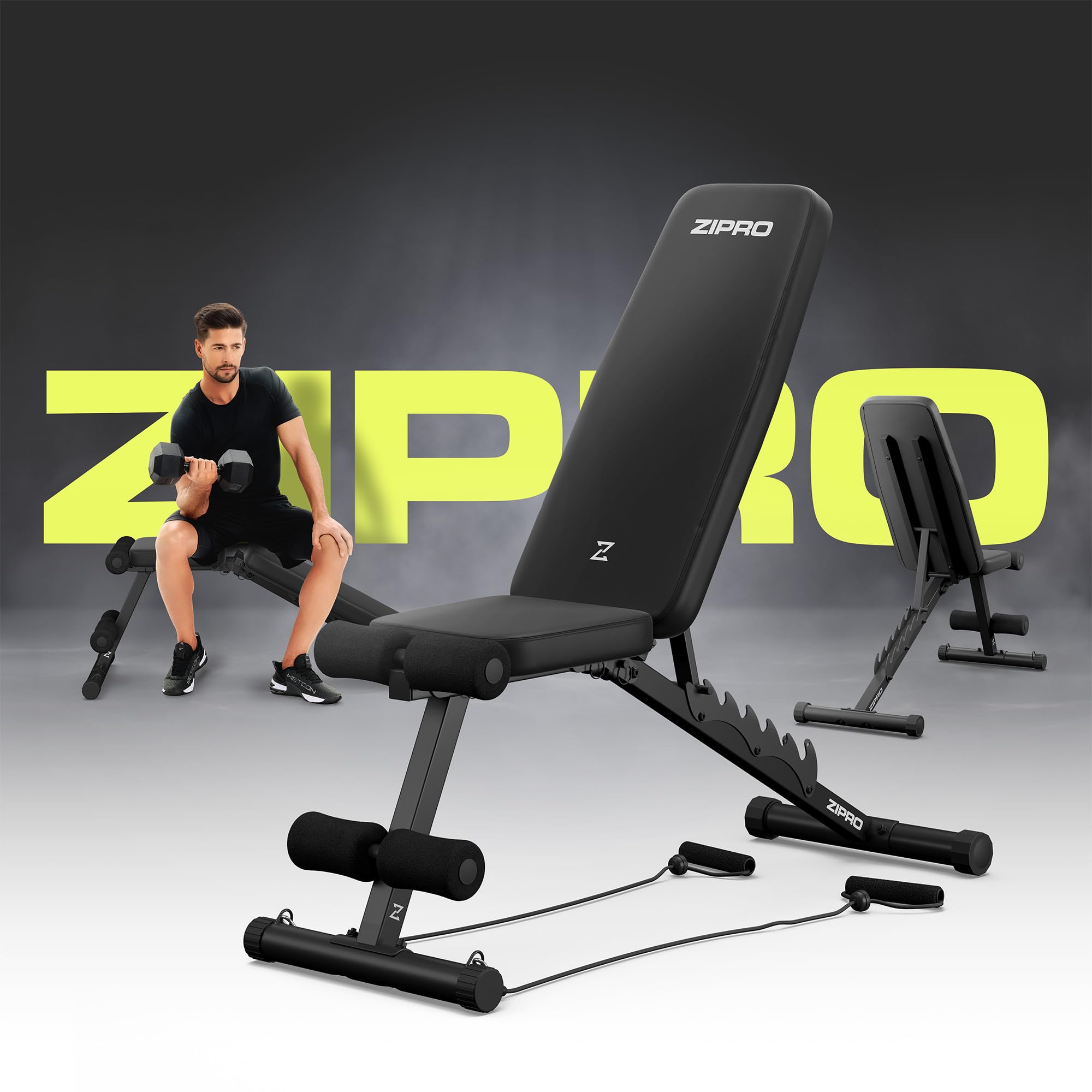 Zipro Uniseks 11926643 Ławka Treningowa, Czarny, do 230 kg