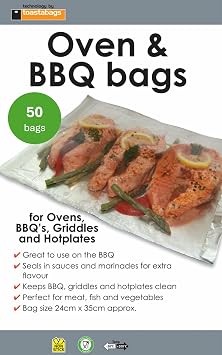 Toastabags Oven and BBQ Bags Large Pack of 50, Aluminium, 27.5 x 17.5 x 2 cm