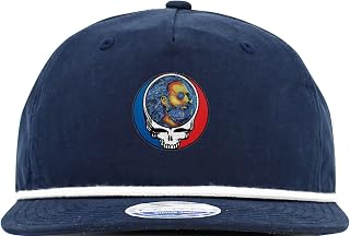 Jerry Garcia Fluid Steal Your Face Baseball Hat with Brim Rope