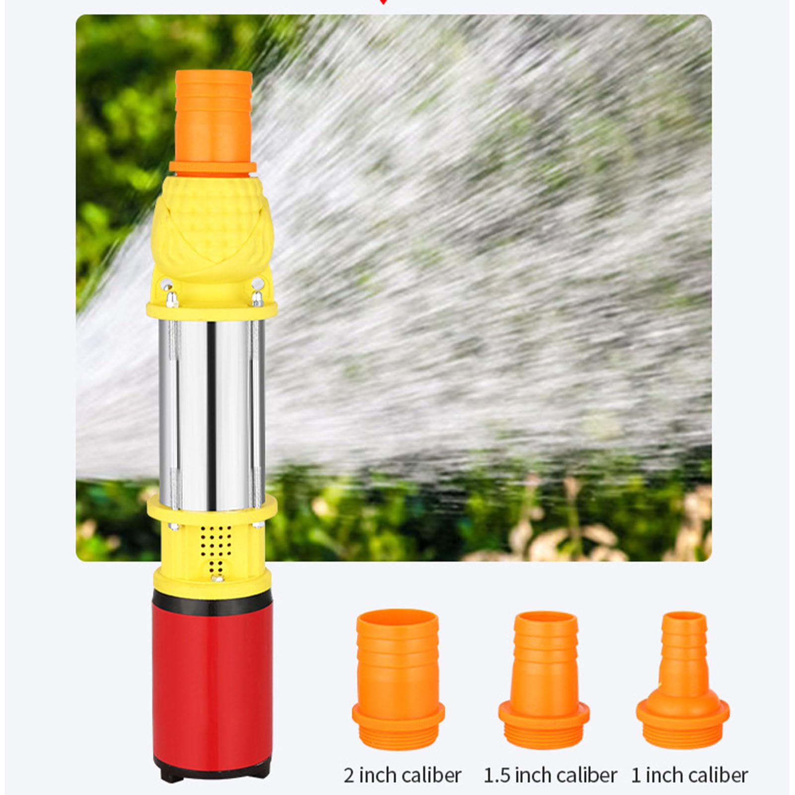 Bomba Sumergible Solar DC24V 300W Varilla de Acero Inoxidable Bomba Sumergible de Pozo Profundo de Elevación Alta de 65.6 Pies con Impulsor de 4 Aspas y 3 Conectores para Pozo,