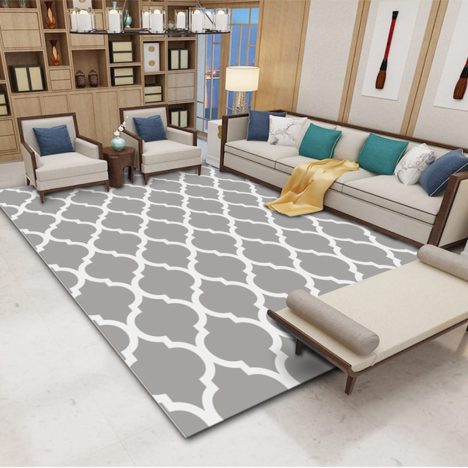 Tapis abstrait pour sol froid : la solution douce 100x120 pour salon