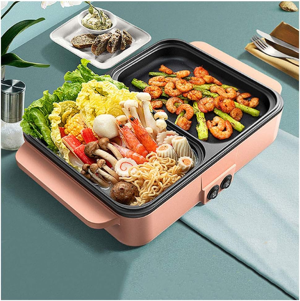 Electric Grill Indoor Hot Pot, 110V Multifunctional