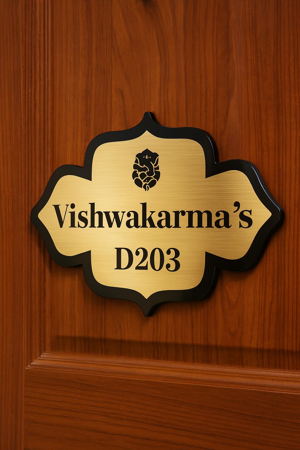 Personalized Acrylic Name Plate Signage For House,Black & Silver Engraving Custom Self-Adhesive Name Board (12 X 4 Inches,Brushed Gold) — Amazon image 14