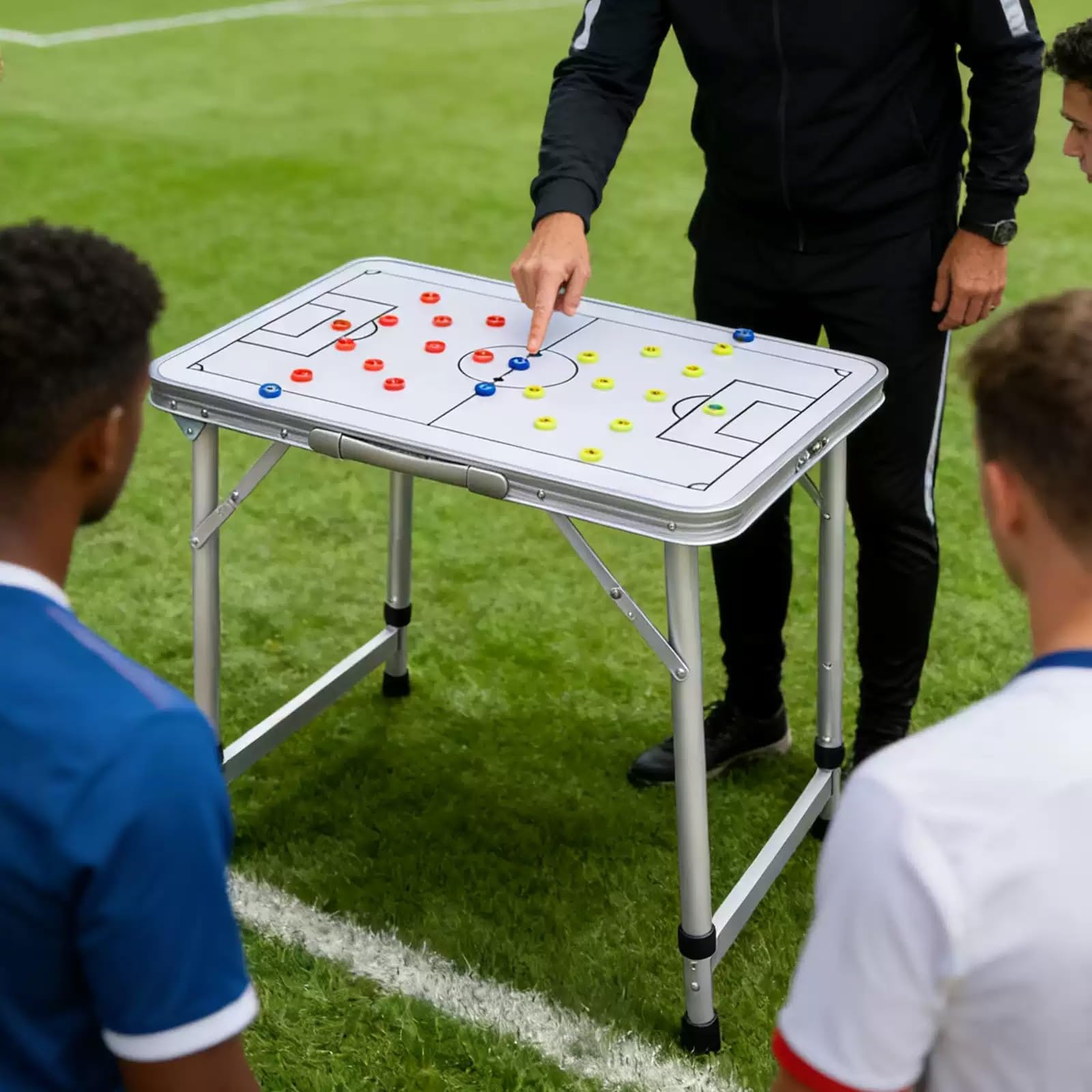 Lavagna Tattica Calcio, Lavagna Magnetica per Allenatori Di Calcio , Tavola da Tattica , Portablocco per Istruttore Cancellabile A Secco, Lavagnetta Strategie, Gambe Del Tavolo Pieghevoli(White)