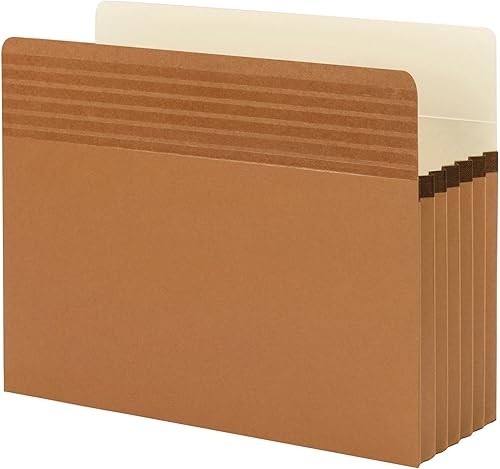 Smead Easy Grip - Bolsillo para archivos, pestaña de corte recto, expansión de 5-14 pulgadas, tamaño carta, cuerda roja, 10 por caja (73209)