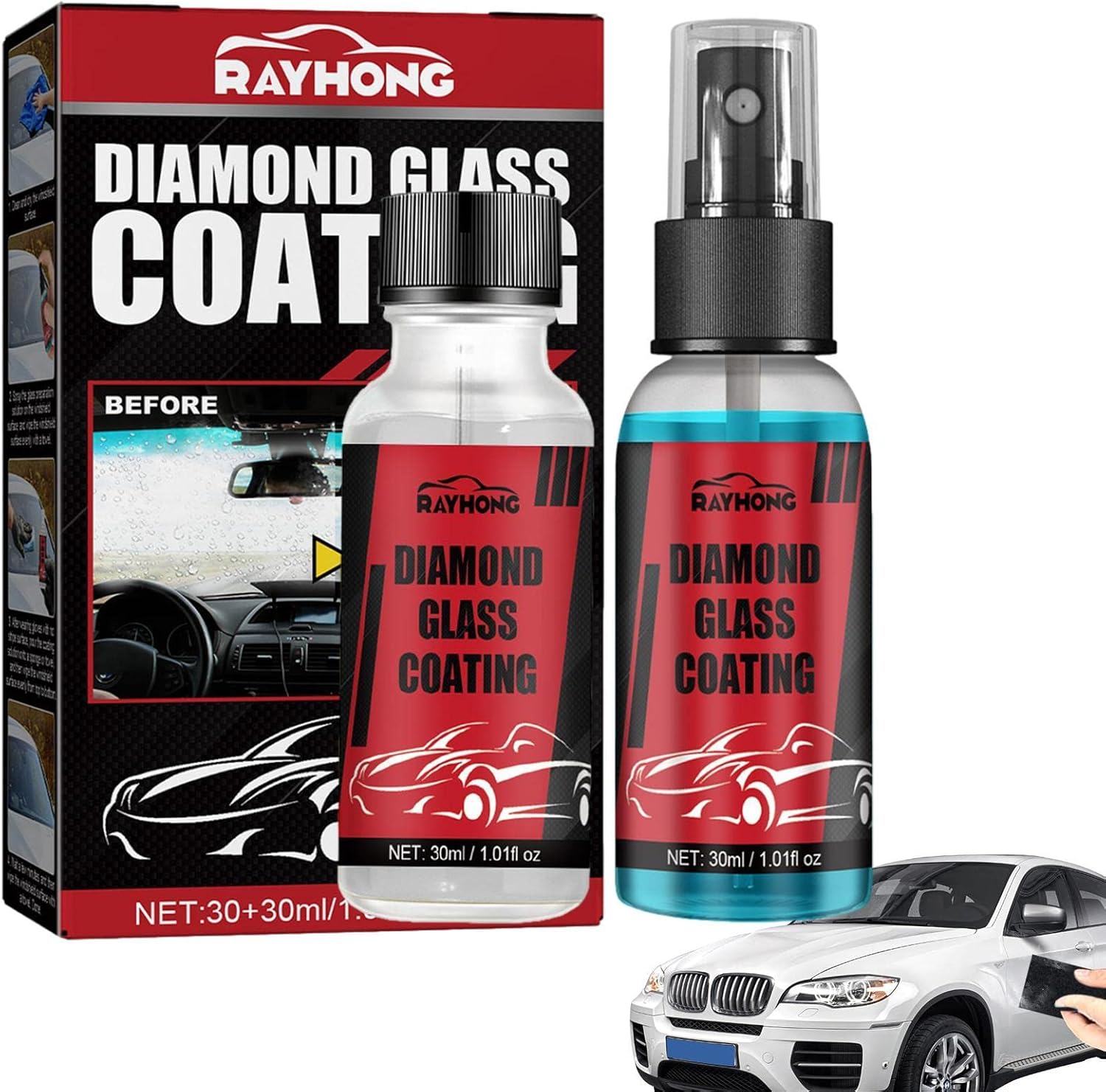 Car Windshield Cleaner, Auto Windshield Antirain Agent, Car Window and Windshield Cleaner, Long