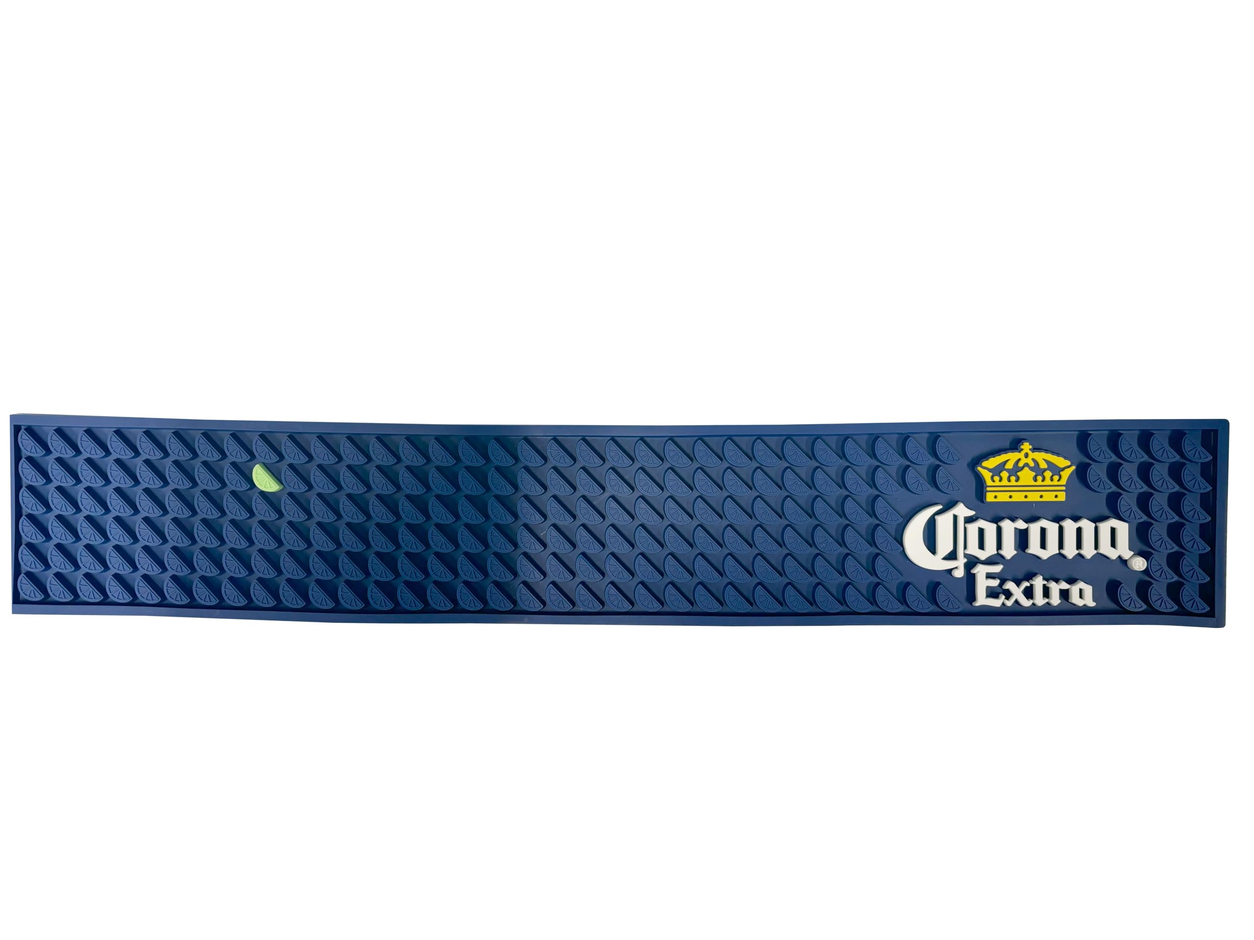 Alfombrilla de barra compatible con Corona Extra Beer - Alfombrilla de goteo profesional - Licencia oficial - 23.5 x 4 pulgadas