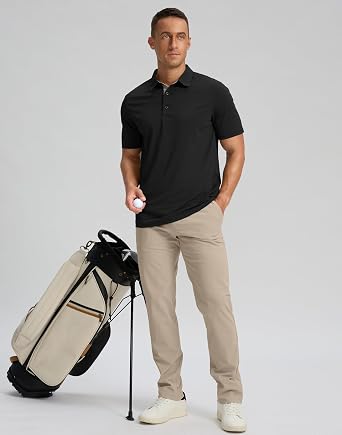 Men's Golf Polo Shirts Dry Fit Moisture Wicking Performance Short Sleeve
