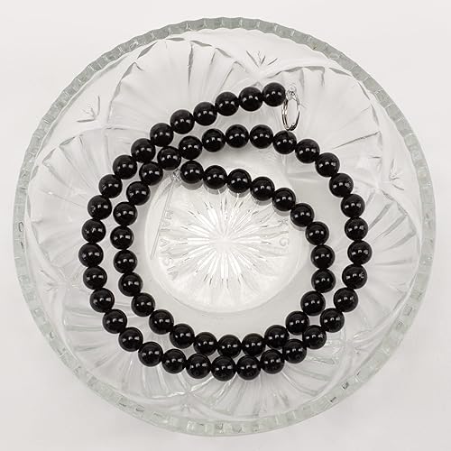 Miniatura 4 de Cherry Tree Collection Cuentas redondas de ágata negra de 0.236 pulgadas para la fabricación de joyas, 1 hebra, 60 unidades