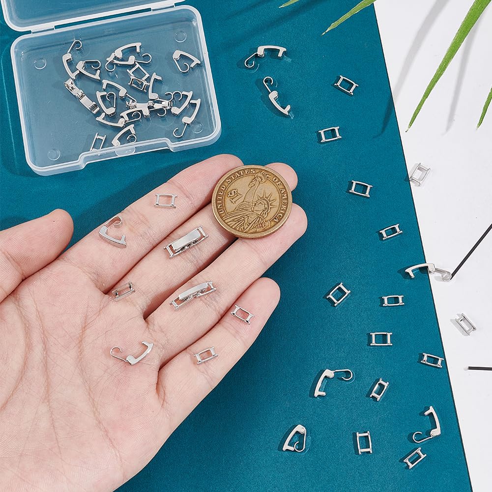 Superfindings Estensione Collana 9 Pezzi - Chiusure Pieghevoli Con Zirconi, 3 Colori