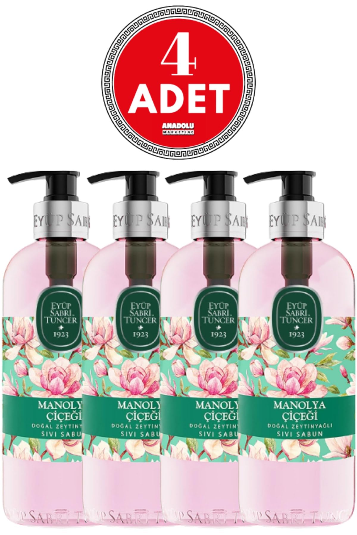 Eyüp Sabri Tuncer Doğal Zeytinyağlı Sıvı Sabun Manolya Çiçeği 500 ml x 4 Adet