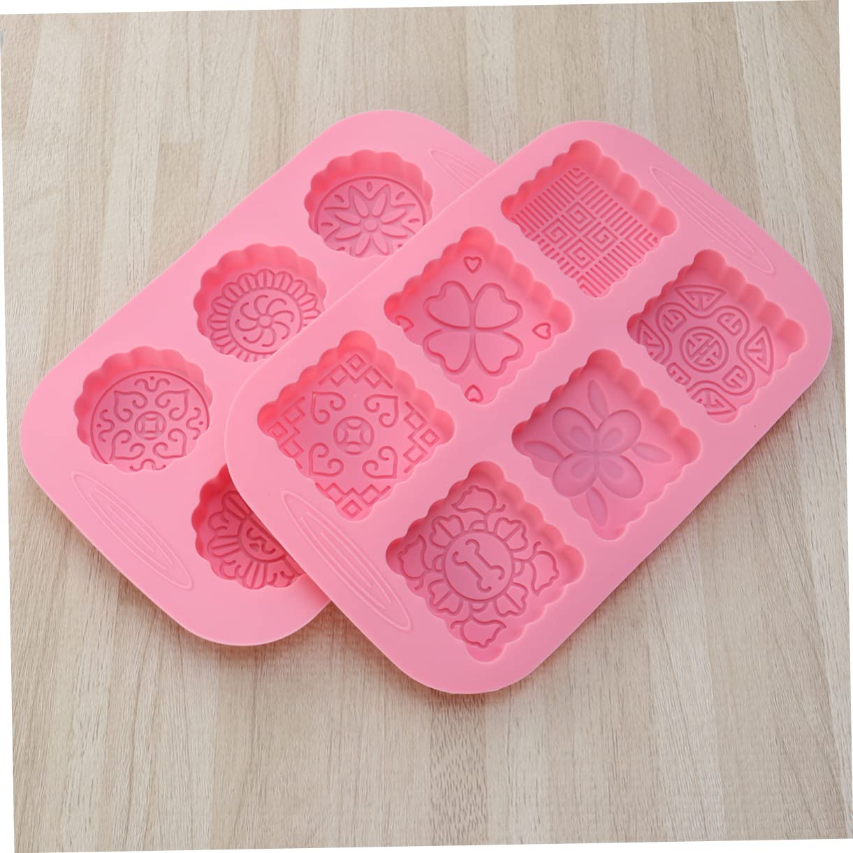SHOWERORO 4 Piezas Tienda Molde En Forma De Cortadores De Galletas Pastel De Círculo Galleta Hermoso Molde Molde Rosa