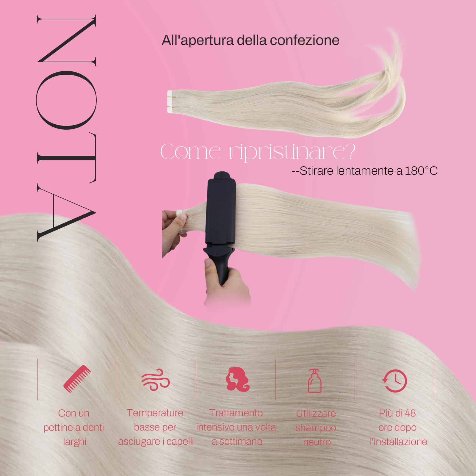 Moresoo Extension Adesive 30 e 35 cm #60A Biondo Chiarissimo Bundle
