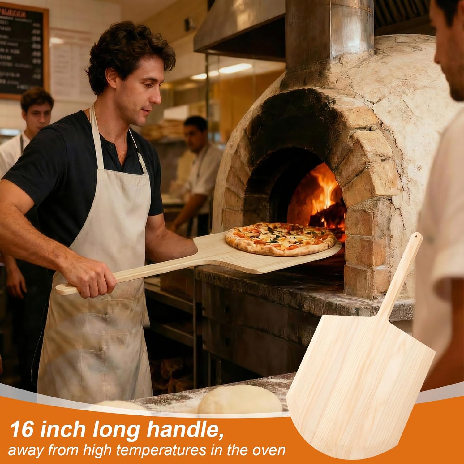 Lounsweer 40x24 Inch Extra Large Wooden Pizza Peel for Oven, 0.79 inch/ 2 cm thick Giant Pizza Paddle Serving Board & Multipurpose Wood Cutting Board for Kitchen, Baking, Bread, Fruit and Vegetables