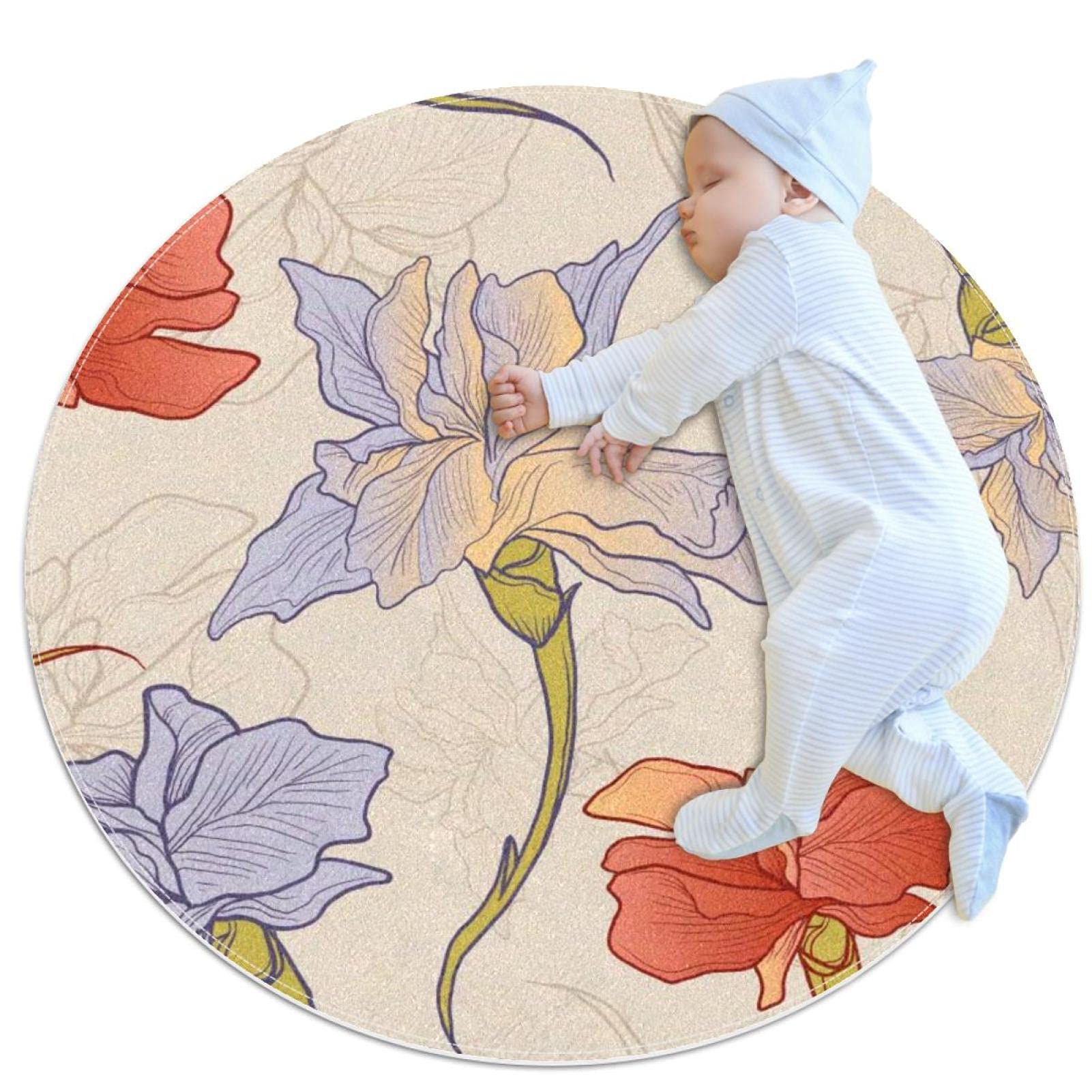 Tapis de salle de bain fleuri pour chambre d'enfant et salon cocooning