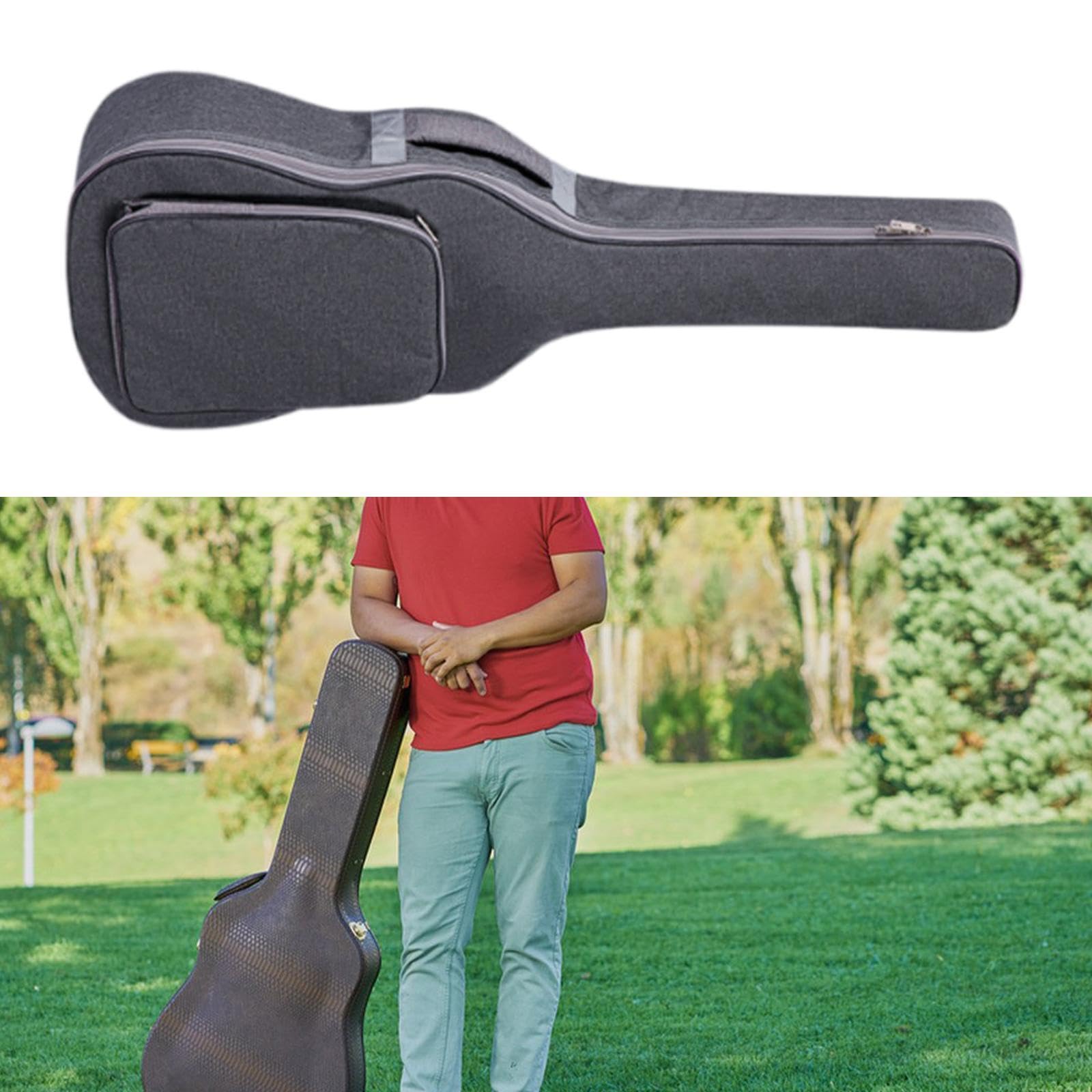 Custodia per chitarra acustica con tela e,grigio,107x45x13cm | resistente con eccezionale portabilità per tutti i giorni. Custodia elettrica da 41 pollici.