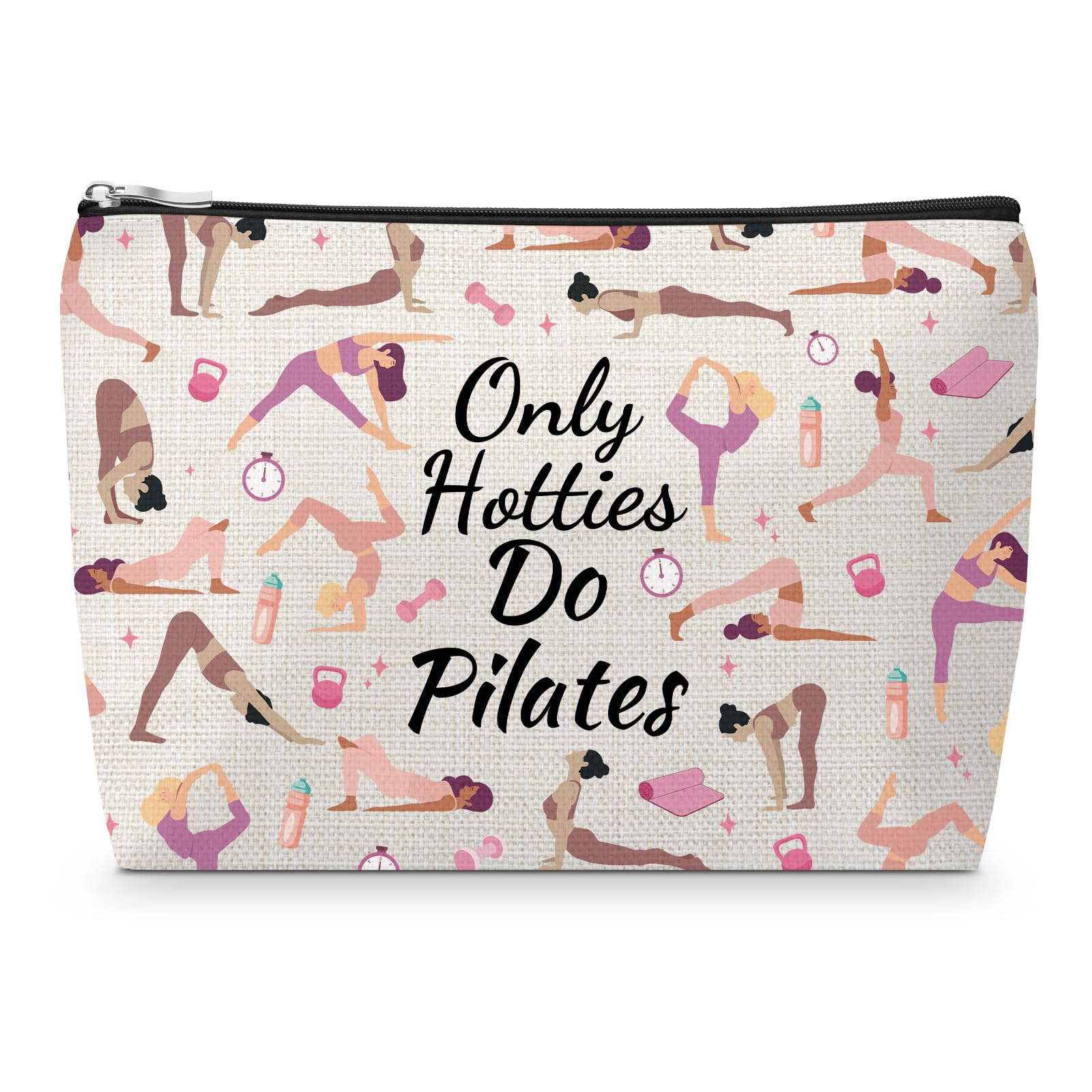 Pilates Lovers Makeup Bag for Women Pilates Gift for Yoga Lover Friend BFF Sister Christmas Birthday Gifts Mothers Day Presents for Coworker Thank You Cosmetic Bag for Pilate Teacher Instructor