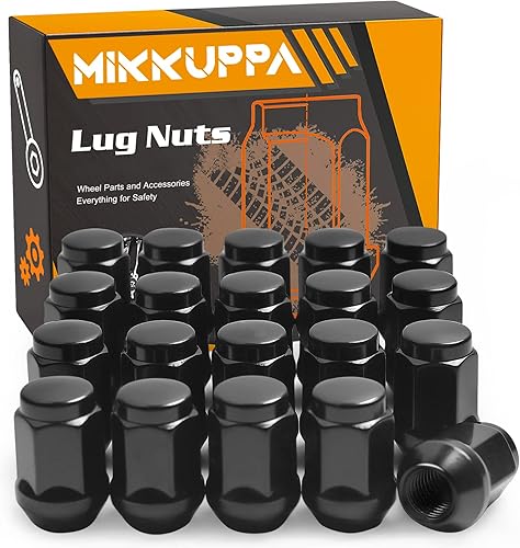 MIKKUPPA Tuercas de llanta M12x1.5  Repuesto para Fusion 2006-2020, Focus 2000-2023, rueda de escape 2001-2023  20 tuercas negras de extremo cerrado