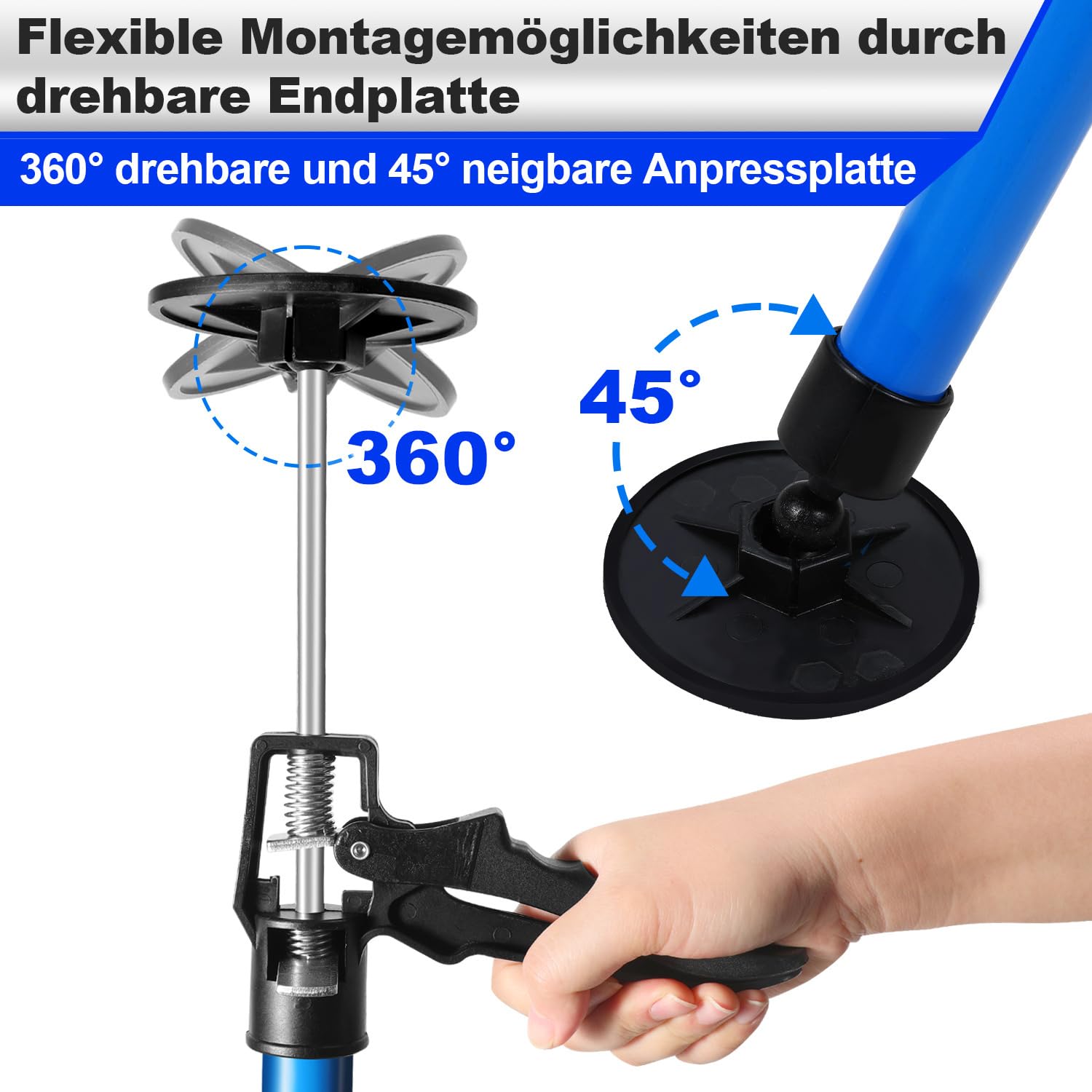 Deckenstütze 2er Set,Zargenspanner höhenverstellbar Montagestütze 115-290cm und bis 45°,teleskopstützen 50 kg Tragkraft, Montagestütze für Werkstatt, Atelier, Malerarbeiten