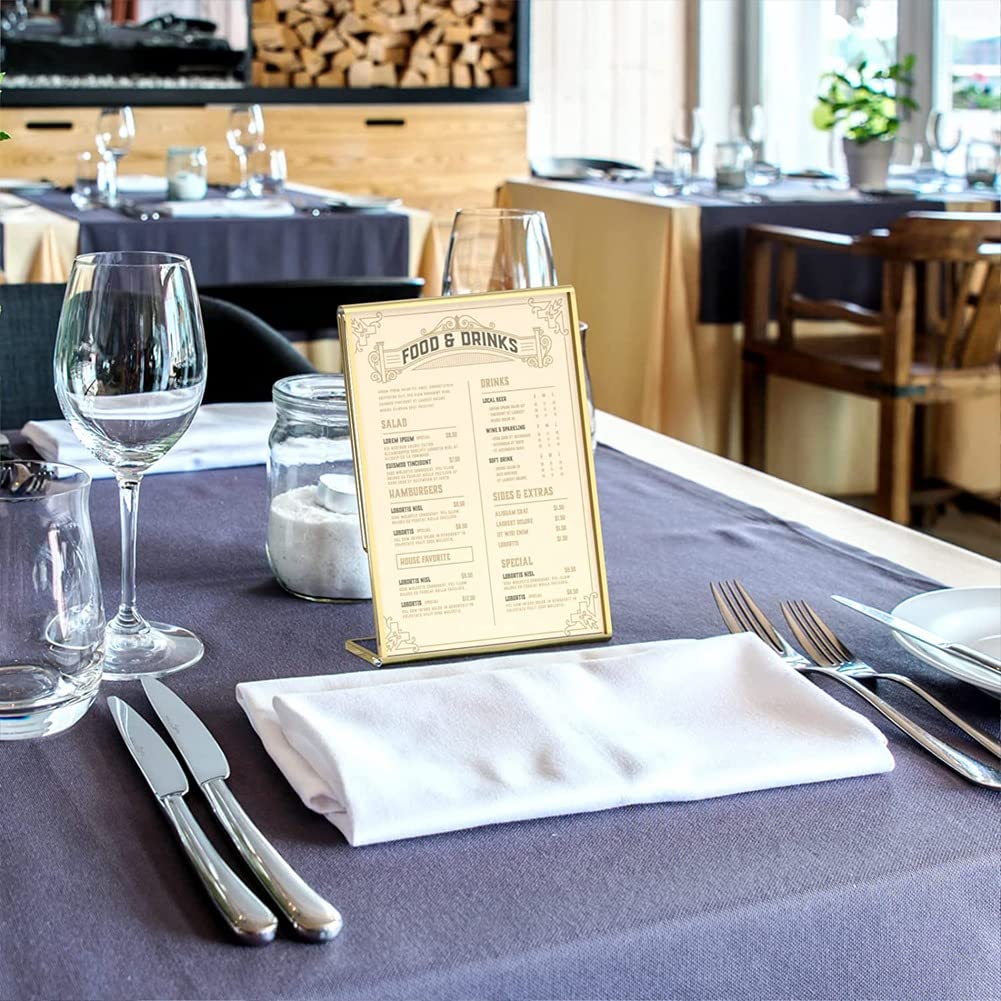 40 Piezas de Dorado AcríLico, Soporte de Cartel de Mesa con Parte Trasera Inclinada para Tarjetas de Mesa de Boda, Carteles de Restaurante, Fotos
