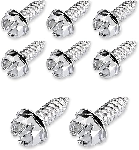 Juego de 8 tornillos para matrícula, sujetadores de pernos de acero inoxidable 304, tornillo de cabeza hexagonal, universal para placas delanteras y