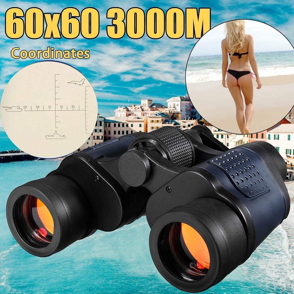 AARKRI SALES Waterproof/Fog-Proof Roof Prism Polarized HD Professional Lightweight Pocket Size Binocular Telescope Folding Zoom Lens for Sports, Hunting, Camping for Bird Watching (60×60) 4