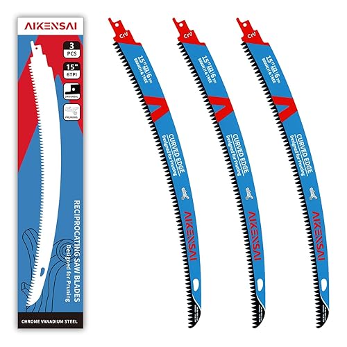 3-Picec 6TPI - Hojas de sierra de poda de 15 pulgadas con borde curvado, hojas de sierra para árbol con dientes japoneses