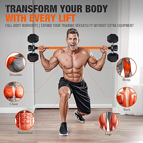 Miniatura 4 de Convertidor de mancuernas, convierte mancuernas en juego de pesas, barra de pesas para prensas de banco, sentadillas, empuje de cadera, peso muerto,