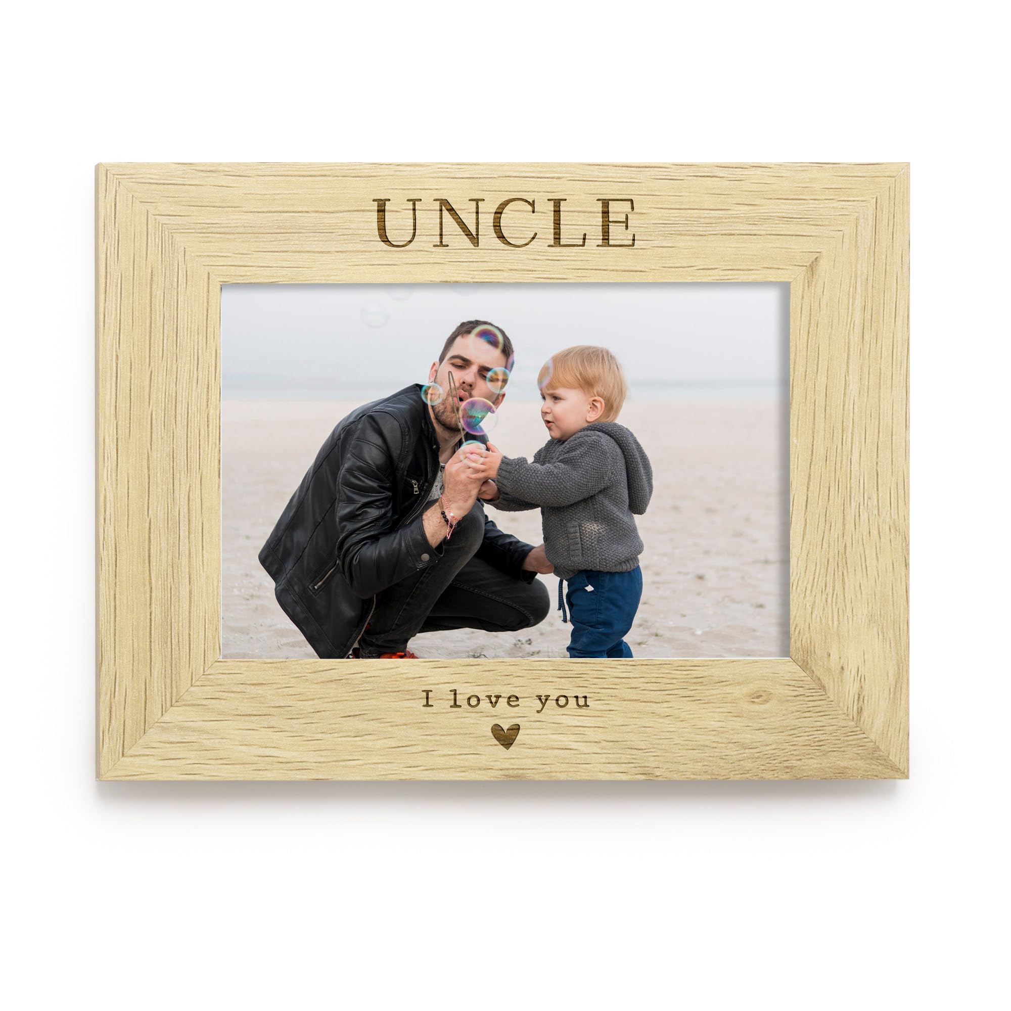 Uncle I Love You Photo Frame 4x6, Engraved Wooden Picture Frame for Uncle, Fathers Day Gift from Niece, Nephew, Uncle Birthday Gift, Keepsake Frame (Portrait)
