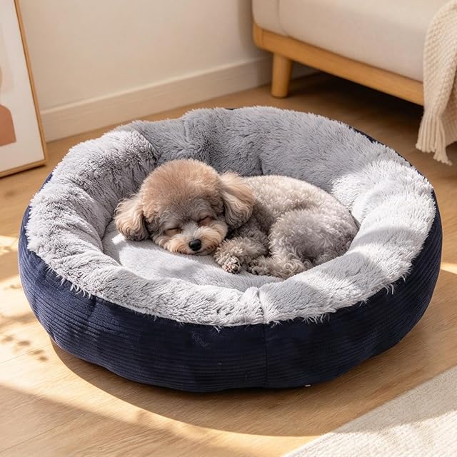 PETCUTE Cama Antiestres para Perro y Gato Pequeño, Ortopédica Con Suave Cojín Desmontable